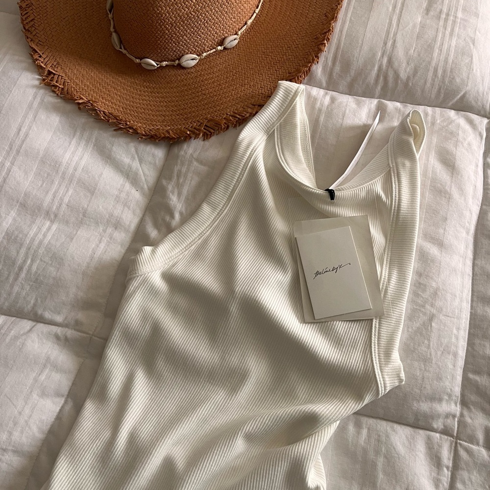 Styled By K White Ribbed Tank Top